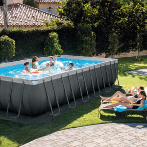 Rectangular Ultra XTR® Frame Above Ground Pool with Sand Filter Pump - 24' x 12' x 52"