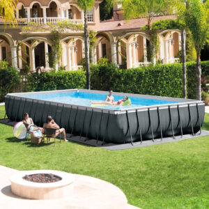 Rectangular Ultra XTR® Frame Above Ground Pool with Sand Filter Pump & Saltwater System - 32' x 16' x 52"