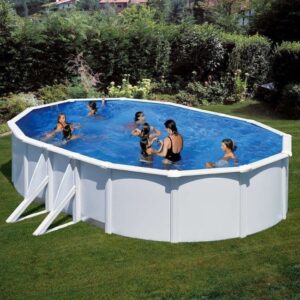 Gre Starpool Oval White Steel Swimming Pool, 120 cm High