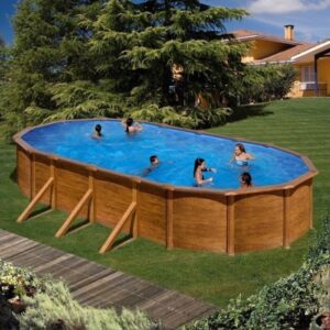 Gre Pacific Oval Above Ground Pool, Wood Imitation