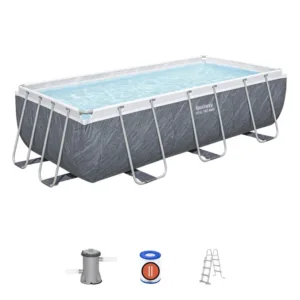 13.3ft x 6.7ft x 39.5in Rectangular Steel Pro MAX Above Ground Pool Set