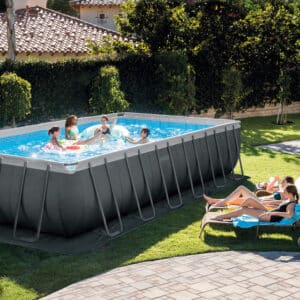 Rectangular Ultra XTR® Frame Above Ground Pool with Sand Filter Pump & Saltwater System - 24' x 12' x 52"